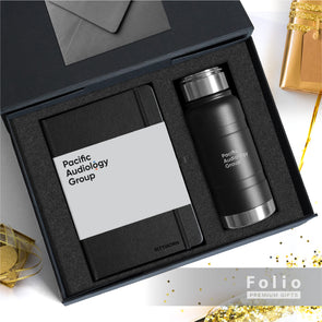 BLACK TUMBLER AND NOTEBOOK SET : READY TO GIVE